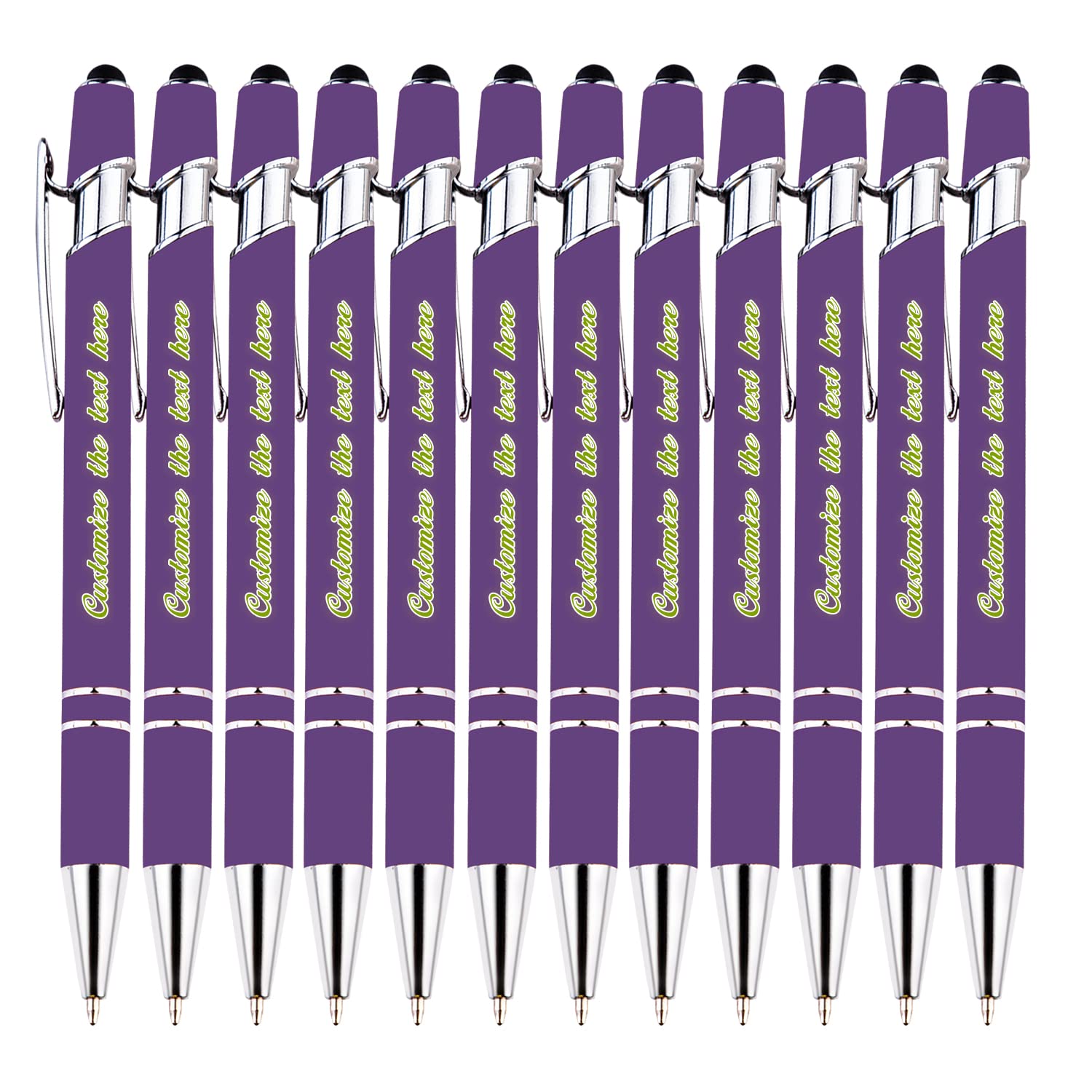 Custom Business Ballpoint Pen, Personalized Ballpoint Pens with Company Name and LOGO, Business URL, Capacitive Pen for Various Screen Touches, Soft Touch, Smooth Writing, Medium Point Pen, 36PCS