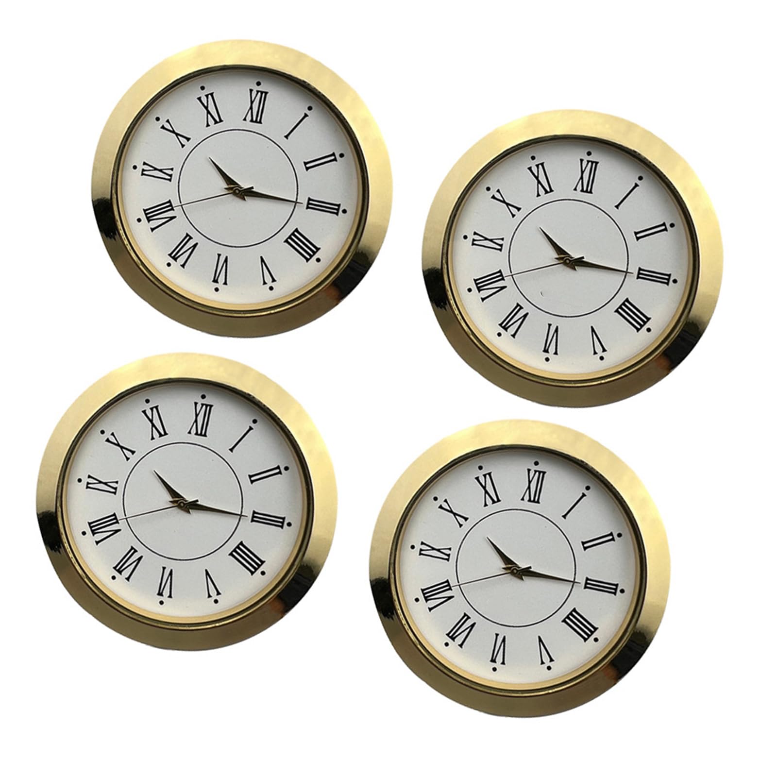 yanwuwa 4Pieces 55mm Diameter Quartzs Clock Head Inserts with Arabic or Roman Numerals for Clock Repair Part Replacement Metal Movement