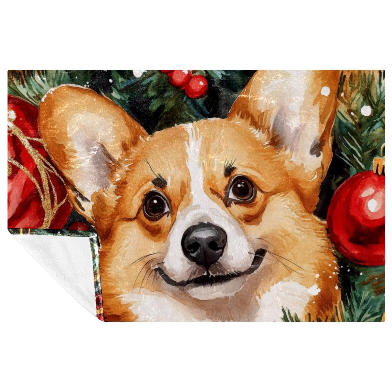 Couverture de Noël à l'aquarelle chaude jeté de canapé chic