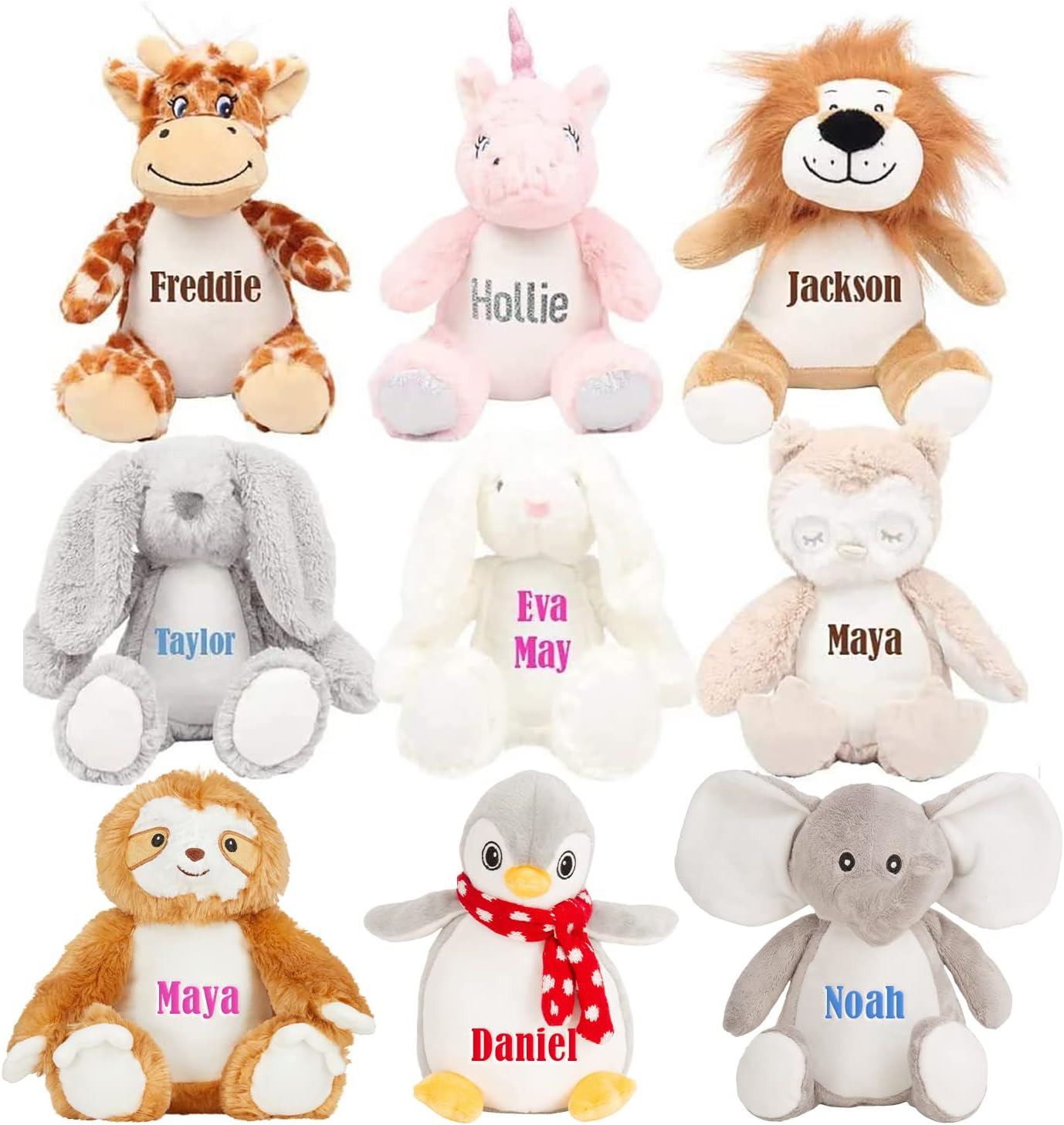 Hoolaroo Personalised Teddy Bear Bunny Unicorn Teddies, Ideal Easter Christmas Plush For Newborn New Baby Boy Girl Present Soft Cuddly Toy (Unicorn)