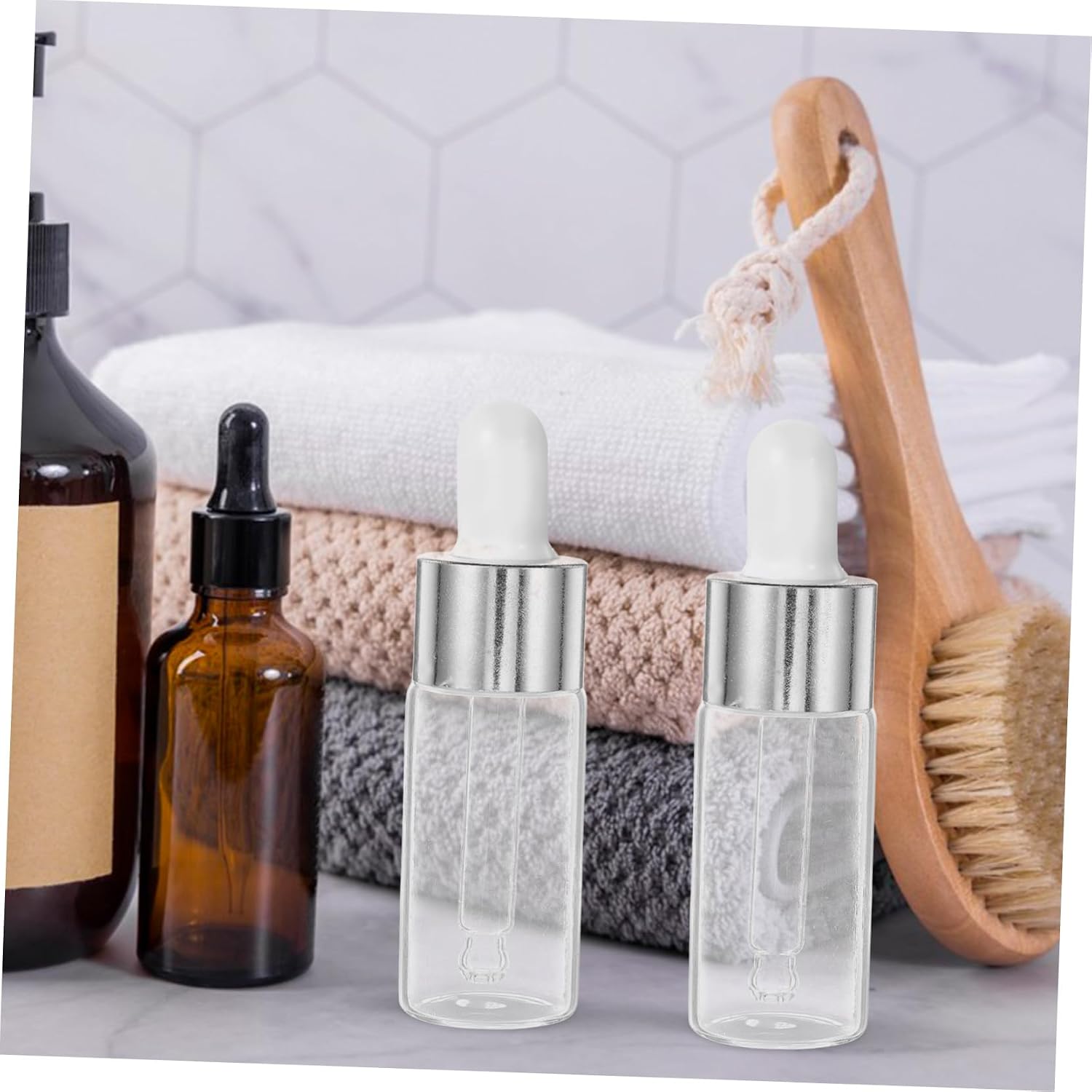Didiseaon Glass Dropper Bottles for Makeup Essential Oil Dropper Bottles 2pcs Travel Oil