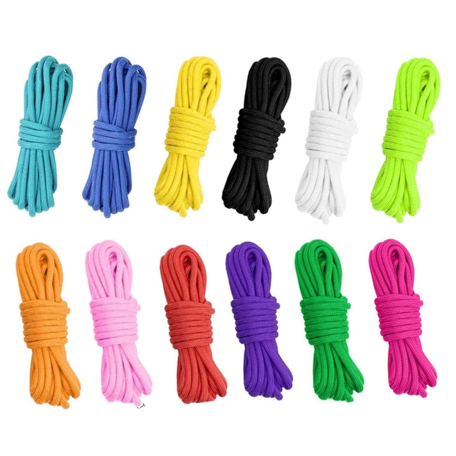 Lylxienty 12 Colors Paracord Bracelets Paracord Cord 550 Multifunction Paracord Bracelet Ropes Parachute Cord Outdoor for DIY Outdoor Activities Keychain Dog Leads