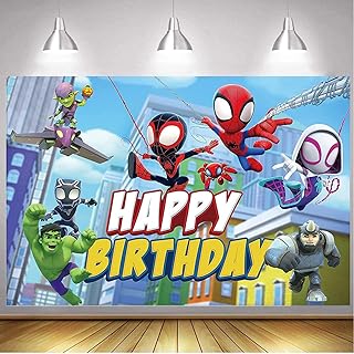 Spidey and His Amazing Friends Photography Backdrop Spidey And His Amazing Friends Birthday Party Decorations 5x3Ft Spidey Backdrop for Spiderman Birthday Decoration