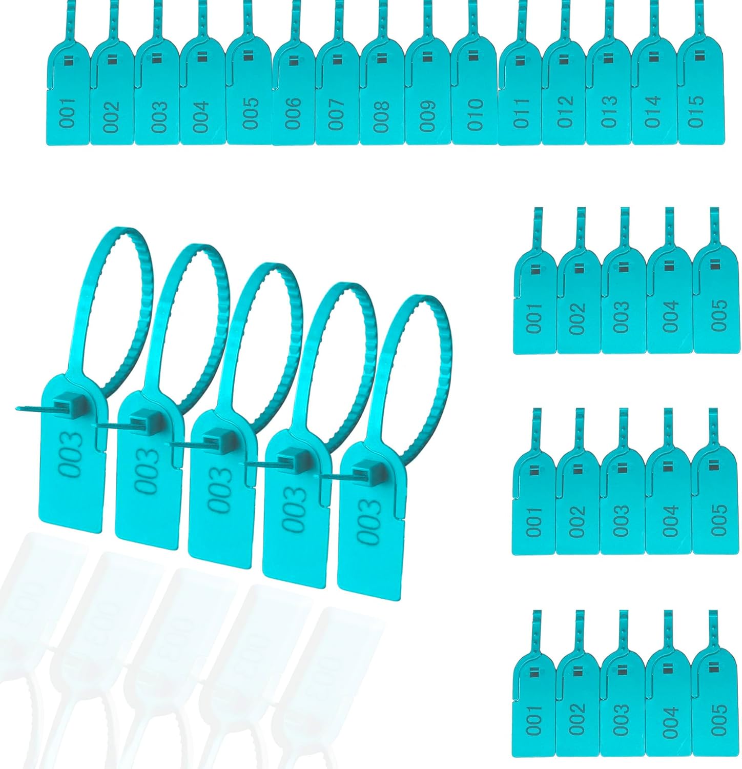 Plastic Tamper Seals, Numbered Security Seals Zip Ties, Pull Tight Padlock Safety Self-Locking, 230mm Length, for Luggage, Bags, Shoes, Shipping (1000, Red)