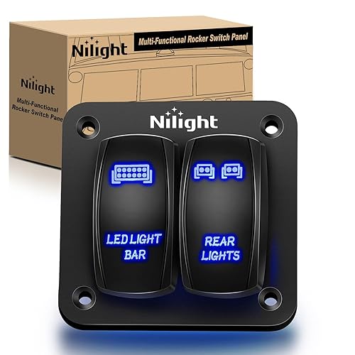 Nilight 90104B - Barra de luz LED trasera láser de aluminio de 2 velocidades con interruptor basculante a palanca precableado de encendido y apagado