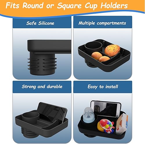 Miniatura 2 de Bandeja de viaje para asiento de automóvil para niños, bandeja de asiento de automóvil multiusos para niños pequeños, bandeja de mesa de automóvil,