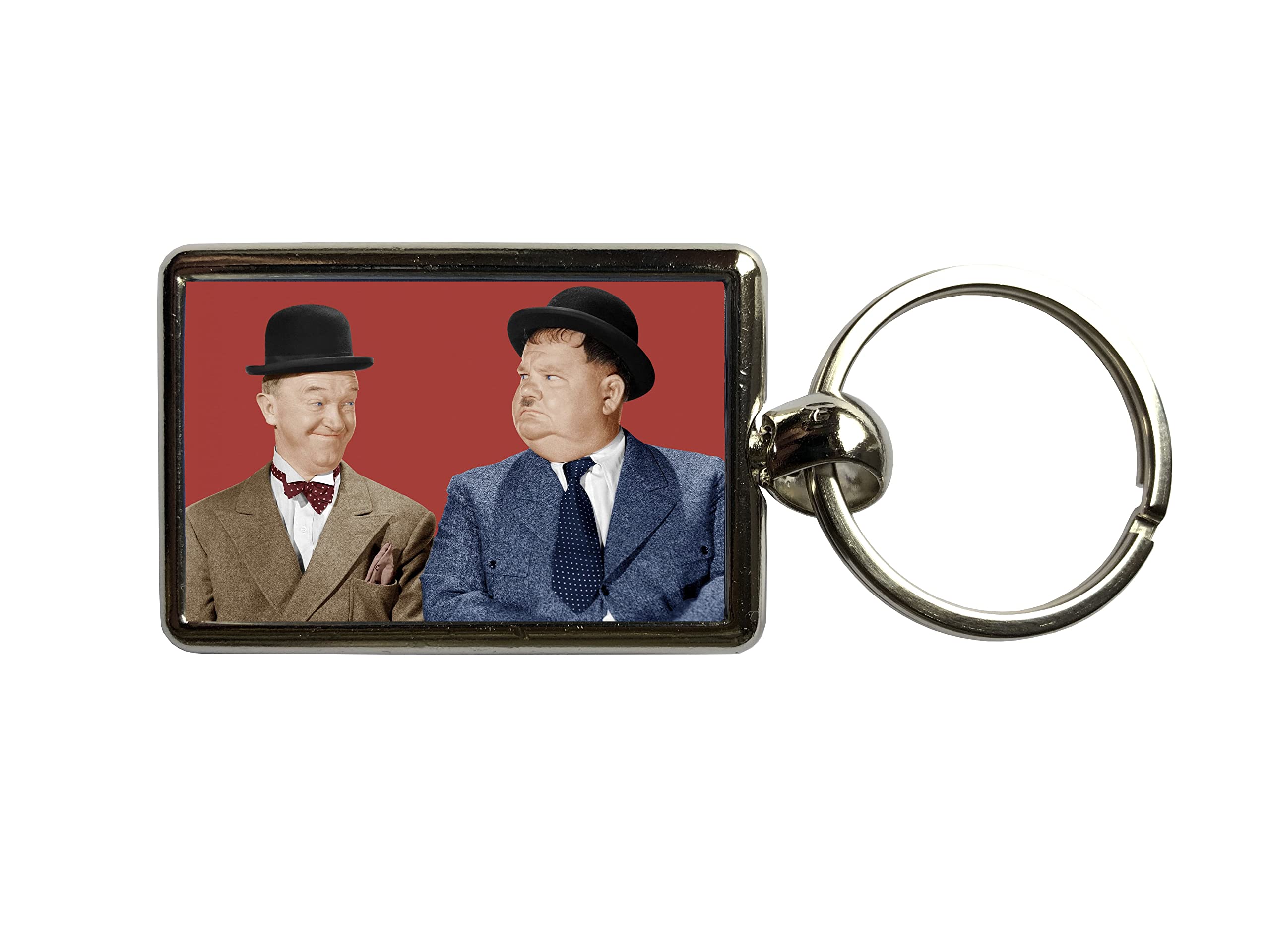 Super Universe Laurel and Hardy Colour Metal Keyring 3 x 4.5 cm