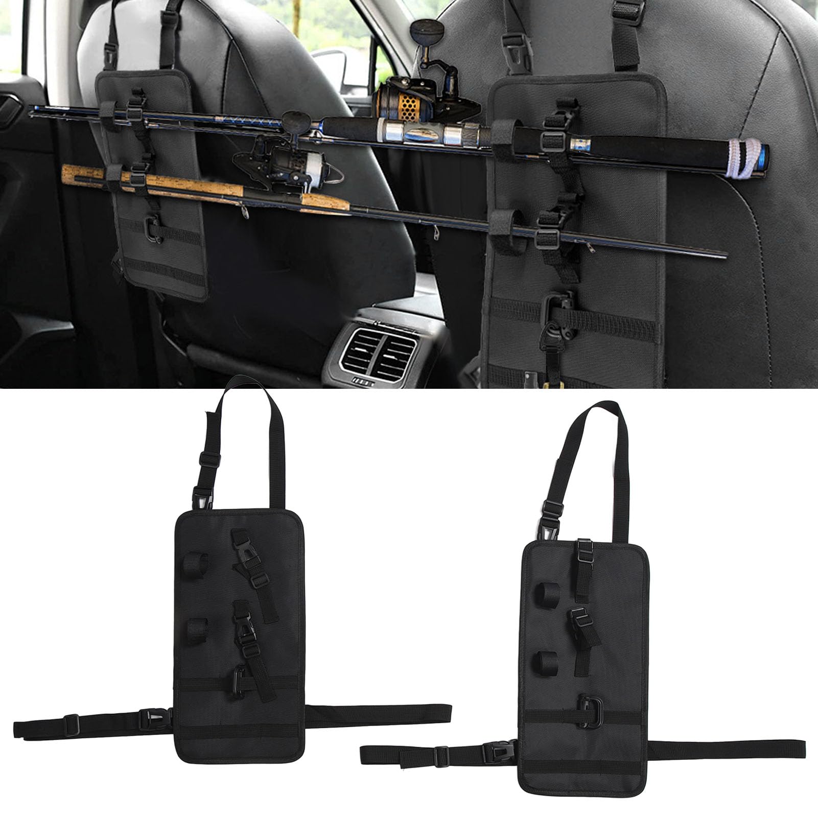 HUIOP Porte-Canne à pêche de Voiture,Lot de 2 Porte-Canne à pêche pour Voiture, Support de Rangement pour Cannes à pêche 5 Cannes à pêche Sangles de Support de Canne à pêche réglables HUIOP Porte-Canne à pêche de Voiture,Lot de 2 Porte-Canne à pêche pour Voiture, Support de Rangement pour Cannes à pêche 5 Cannes à pêche Sangles de Support de Canne à pêche réglables