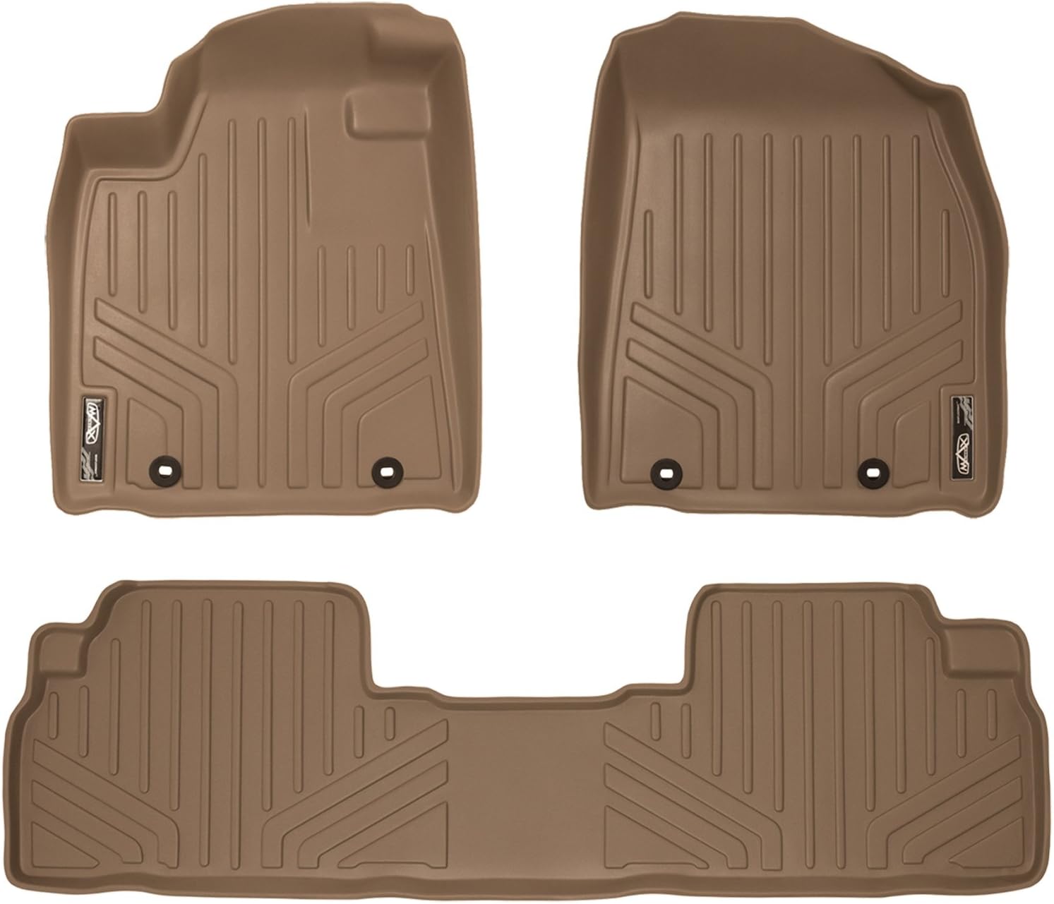 SMARTLINER Custom Fit Floor Mats 2 Row Liner Set Tan for 2013-2015 Lexus RX350/RX450h