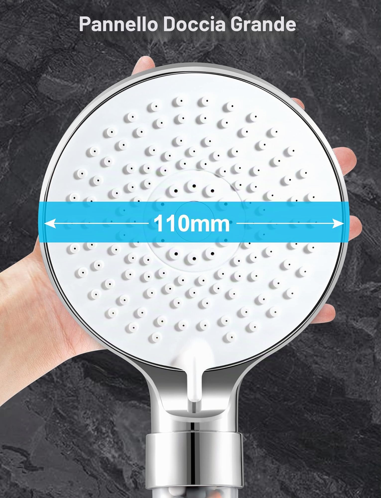 Magichome Soffione Doccia Anticalcare 5 Getti Spray Alta Pressione Filtrazione a 3 Strati Bianco