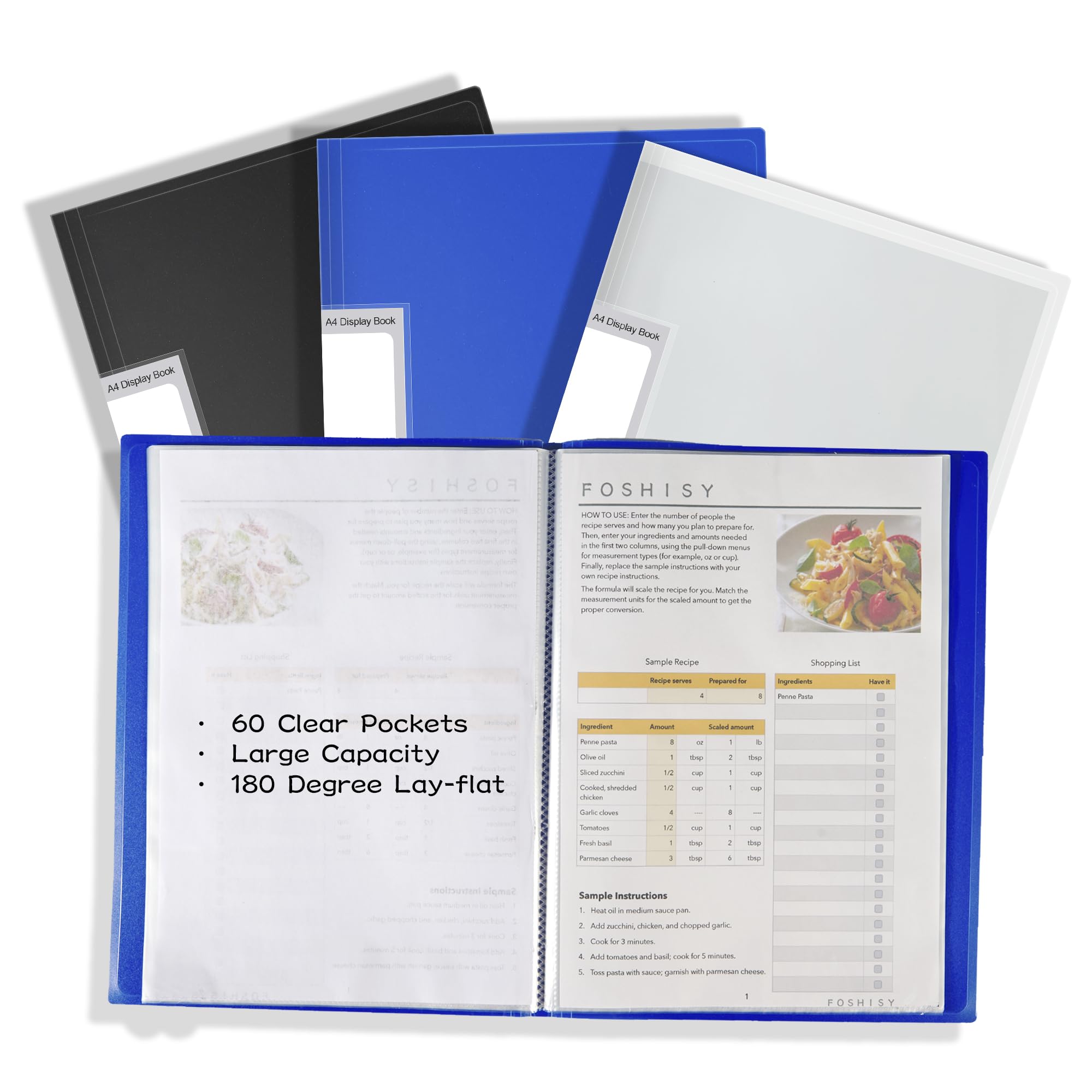60-Pocket A4 Binder with Plastic Sleeves, Heavy Duty Art Portfolio Folder with Clear Sheet Protectors - Image 4