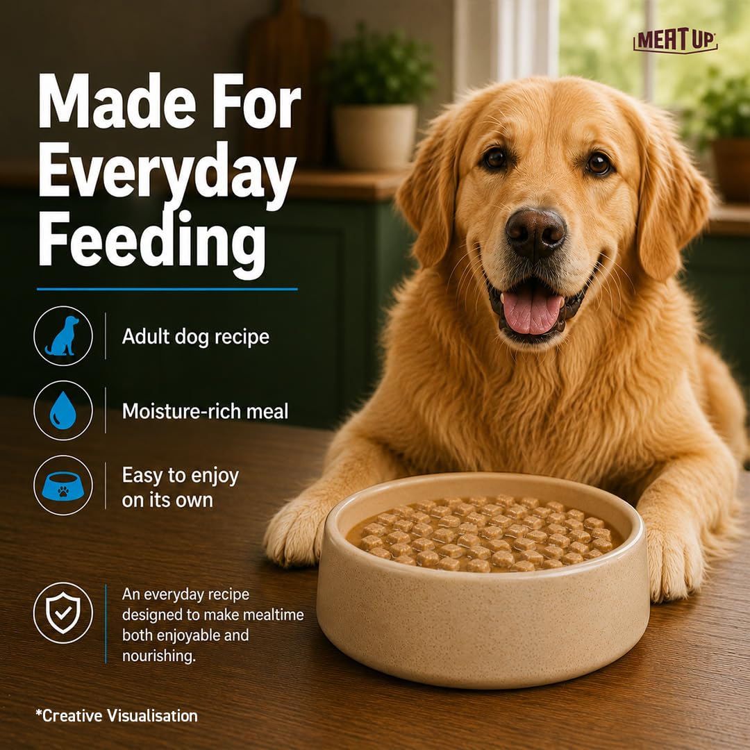 Meat Up Adult Wet Dog Food, 16 Pouches × 70g, Total 1.12kg | Real Chicken in Gravy | Healthy Digestion | Promotes Health & Vitality | Complete and Balanced Meal 2