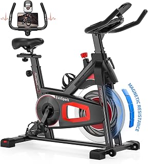 Bicicleta estática, resistencia magnética de ajuste, bicicleta de interior súper silenciosa para entrenamiento en casa, bicicleta estacionaria con capacidad de peso de 350 libras, cómodo cojín de