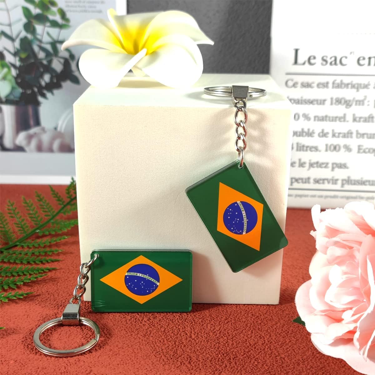 QQSD Brazil Flag Keychain Brazilian Key Ring, 2 Pack - Image 5