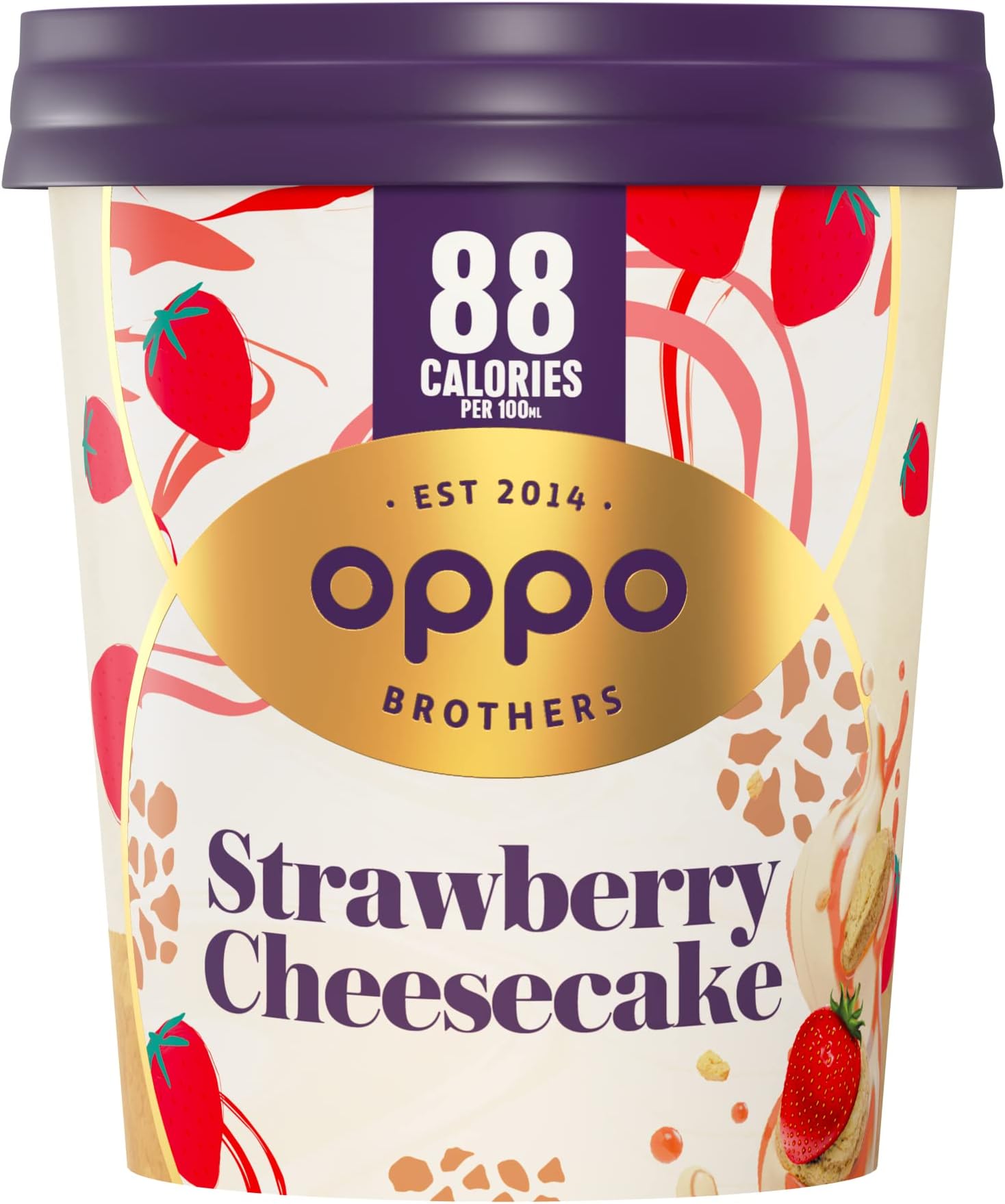 Oppo Brothers Strawberry Cheesecake Ice Cream Tub, 475ml
