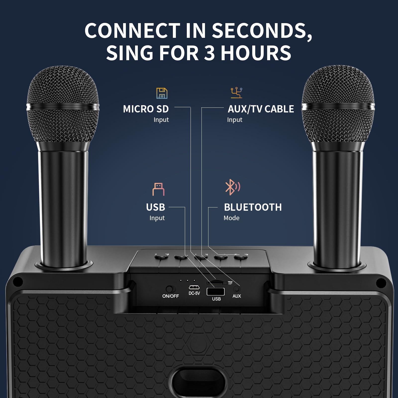 Karaoke microfoon voor kinderen, karaoke met 2 microfoons, karaoke machine voor kinderen met ledverlichting, compatibel met TF-kaart/USB, AUX-kerstfeesten Karaoke microfoon voor kinderen, karaoke met 2 microfoons, karaoke machine voor kinderen met ledverlichting, compatibel met TF-kaart/USB, AUX-kerstfeesten