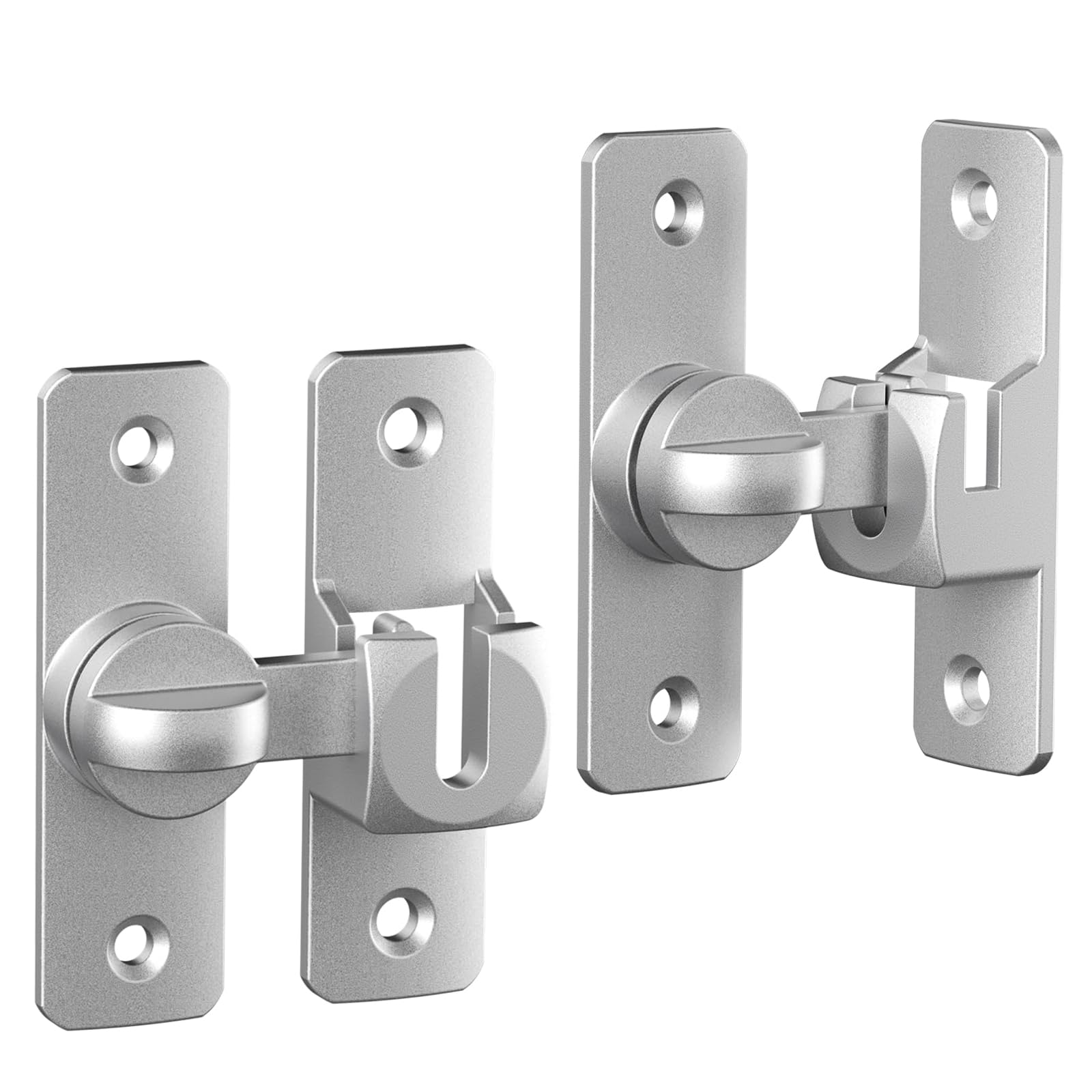 XSDSLS 4PCS Barn Door Latches,Aluminum Alloy Sliding Door Latch,Gate Lock,Gate Latch Flip Slide Latch Hardware for Door Window Wine Cabinet Bathroom Outdoor Garage Garden (Silver)