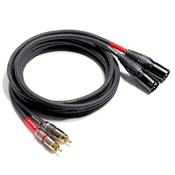 WJSTN RCA to XLR Cable, XLR Male to RCA Male Cable, HiFi Audio Cable, 4N OFC 20AWG Shielded Twisted Pair Oxygen-Free Copper Braid Conductors, 2Pack 3Feet