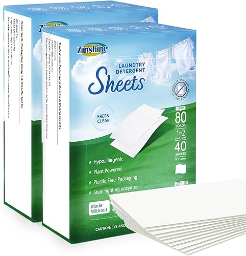 Fresh - Sábanas de detergente para ropa, ecológicas, hipoalergénicas, aroma libre y transparente, para viajes, apartamentos, dormitorios, hasta 160