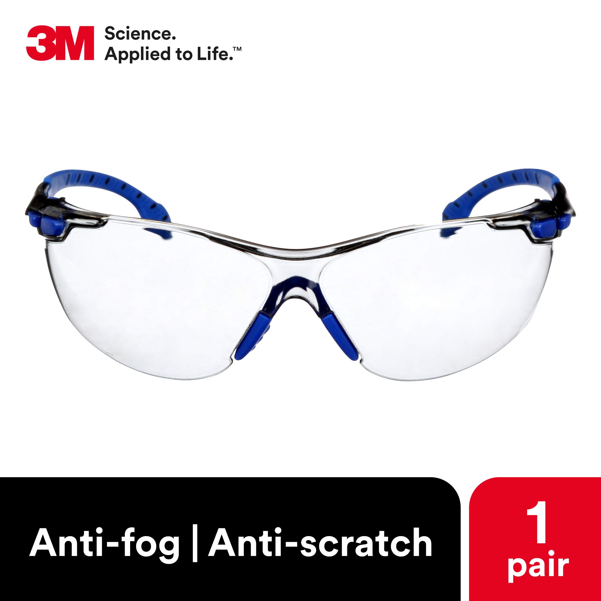 3M Solus 27596 okulary ochronne seria 1000 S1207SGAF Scotchgard soczewka przeciwmgielna, wysokość 12,7 cm, szerokość 5 cm, długość 25 cm, poliwęglan/plastik, jeden rozmiar pasuje do większości,