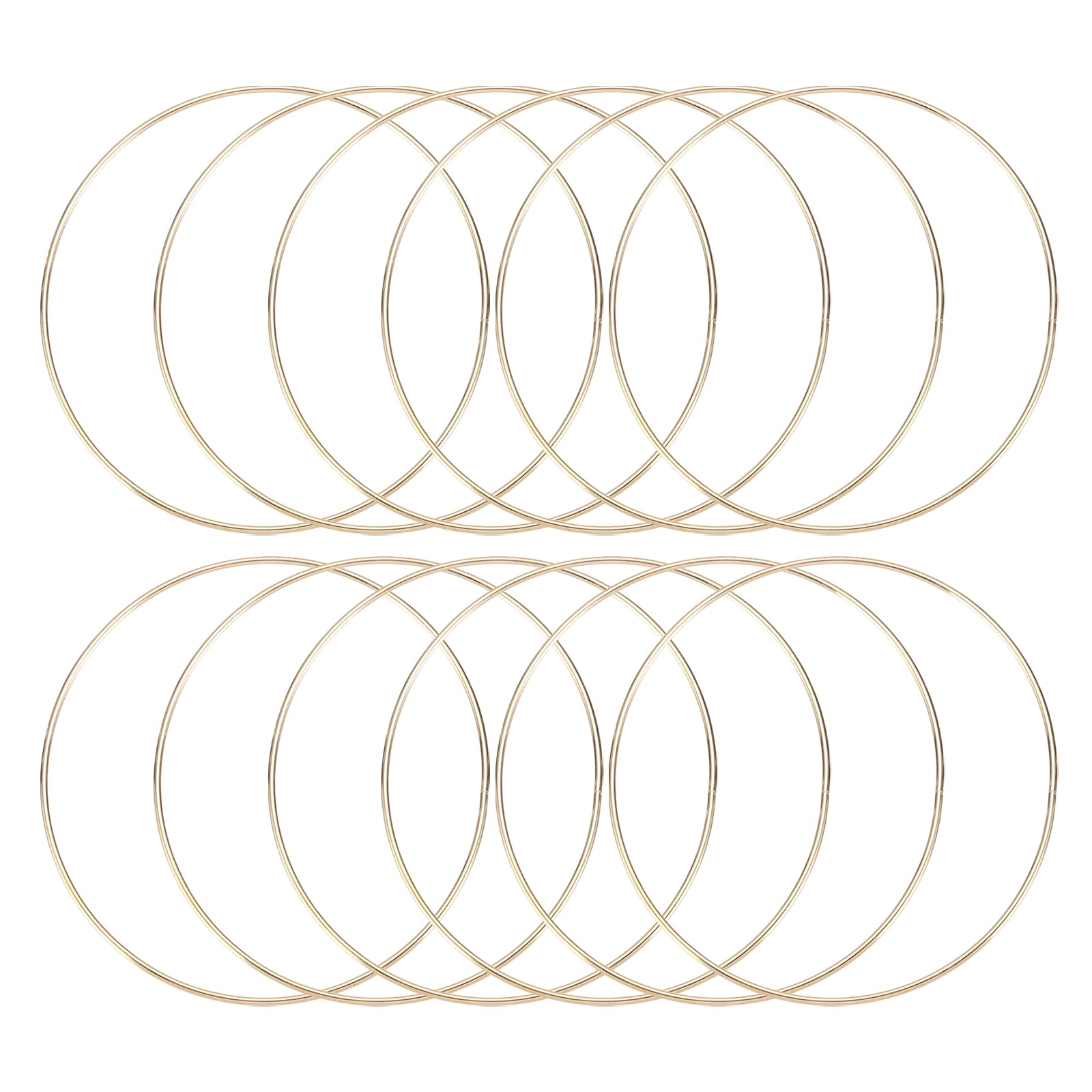 sourcing map 12 Pcs Dream Catcher Rings,Metal Crafts Hoops Floral Hoop 6 Inch Macrame Hoops Rings for DIY Crafts Wreath Making Supplies Plant Hangers,Gold