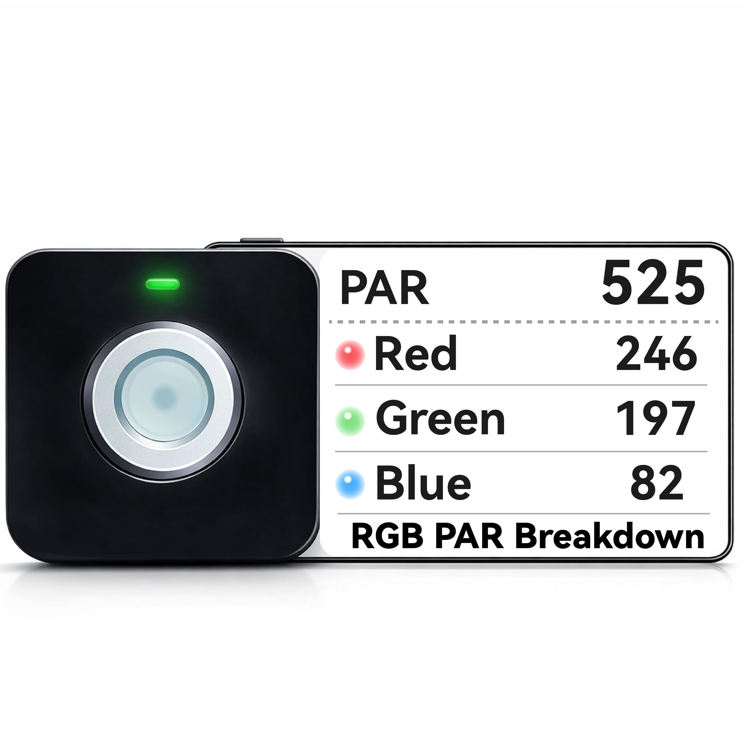 VBR-100 Medidor PAR 6000umol / (㎡s), PAR separado de luz roja y azul, calculadora DLI, registro de distribución PPFD