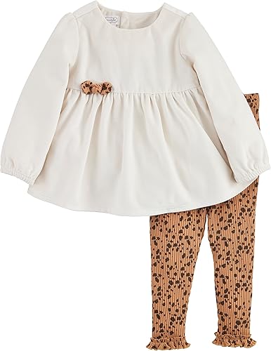 Mud Pie Girls Tunic and Legging Set, Velvet Fawn, 12-18 Months