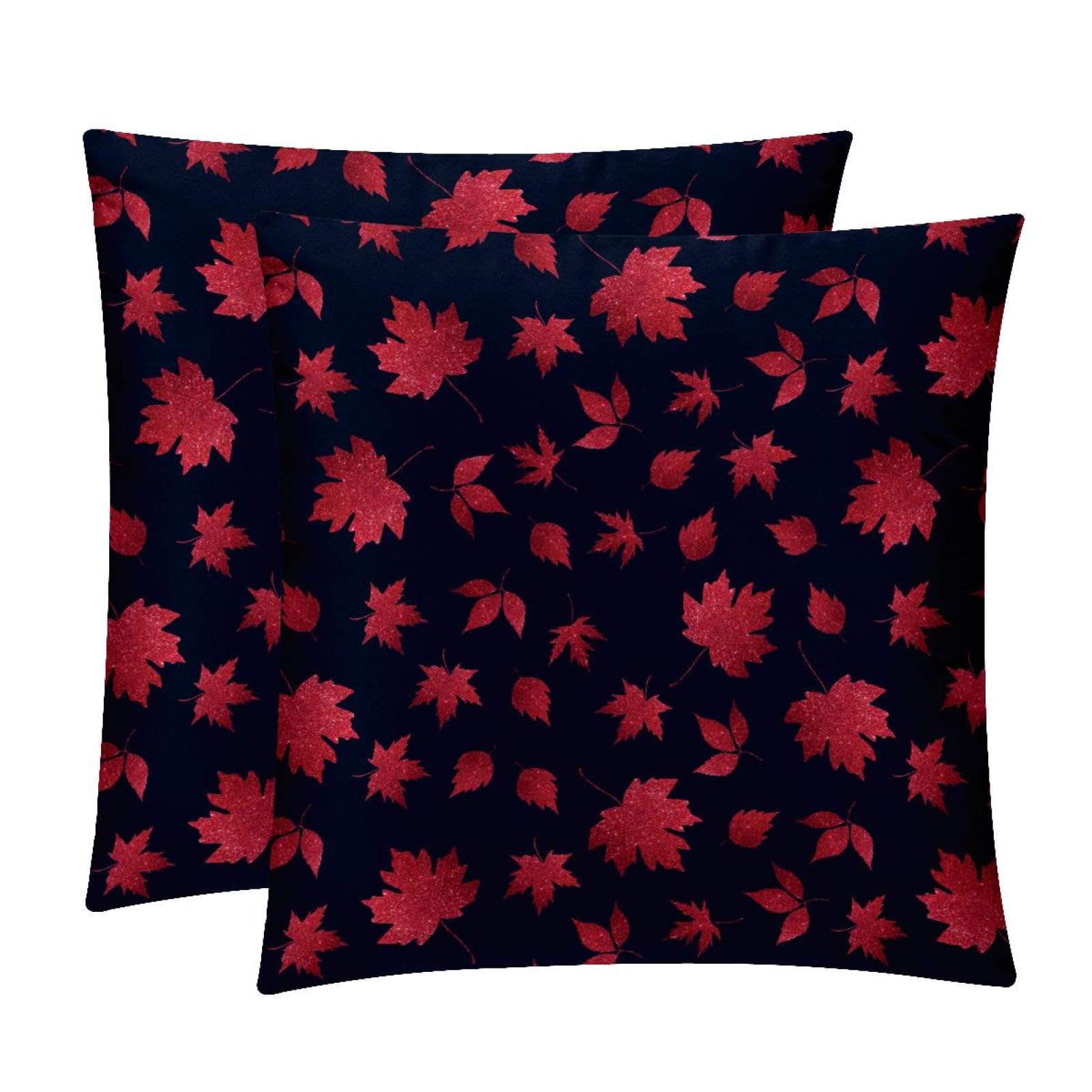 TDGKPZ Red Maple Leaves Throw Pillow Covers 2 Pack Cushion Cases Decorative Pillow Cases Home Decor 40x40cm