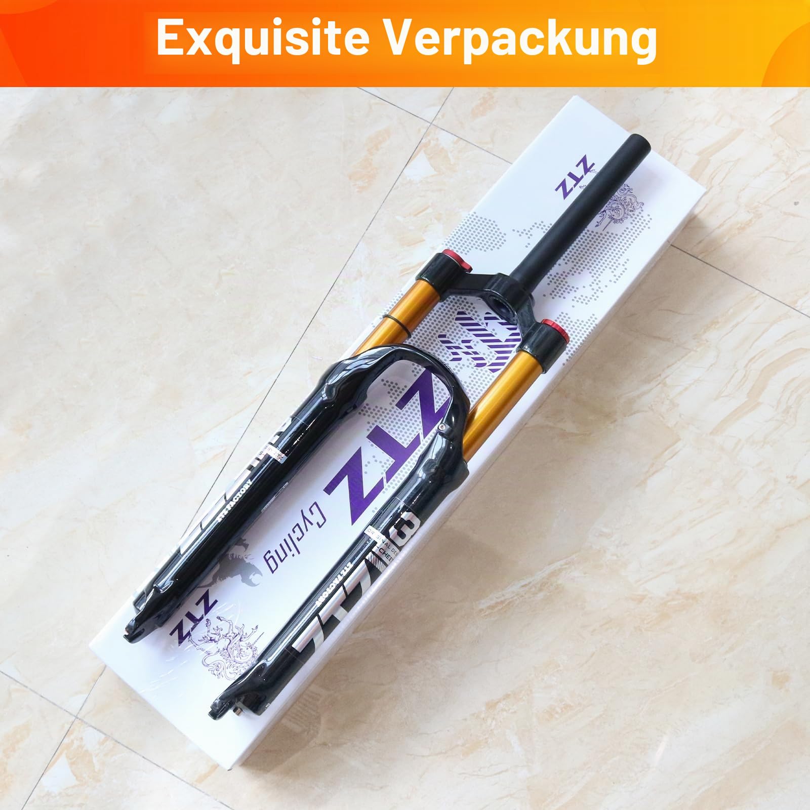 MTB-Gabel, Mountainbike-Vorderradgabel mit Luftdruck-Stoßdämpfer, 120 mm Federweg, 1 1/8 Zoll gerades Rohr, Schnellspanner 9 mm*100 mm MTB-Luftfedergabel für XC/AM-Mountainbikes
