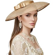 Fascinators for Women Elegant Wide Brim Tea Party Church Wedding Hat