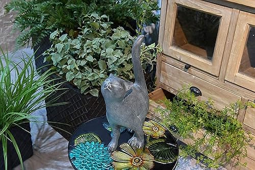 Miniatura 7 de Newman House Studio Juego de 2 figuras decorativas de gatitos para pareja y gato, decoración de jardín de granja de poliresina para gatos