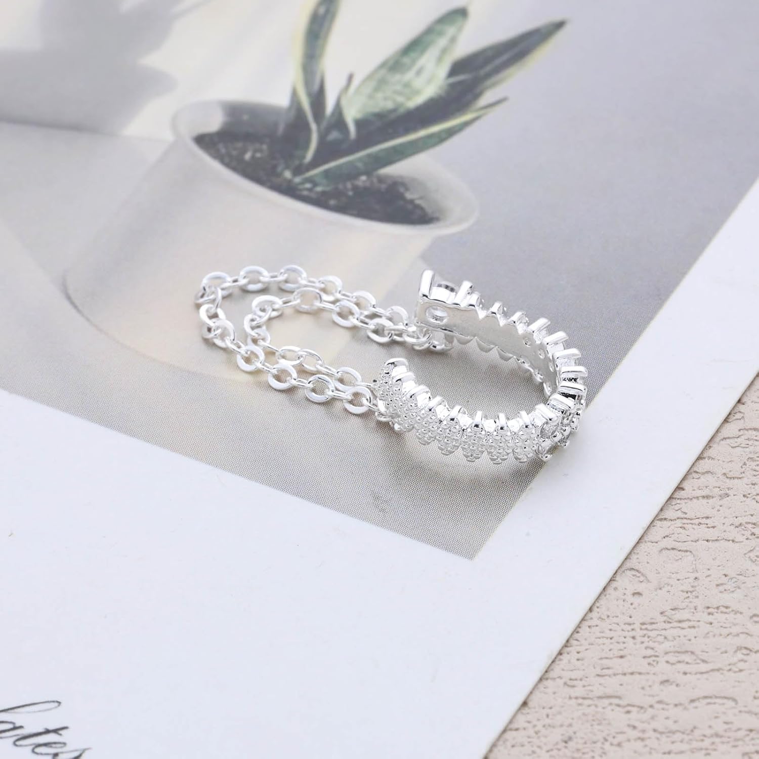 Vintage Crystal Hoop Ear Cuff Earrings Rhinestone Cuff Earrings Long Chain Tassel Dangle Earrings Silver Cz Ear Climber Earrings Link Chain Ear Cartilage Earrings Jewelry for Women - Image 3