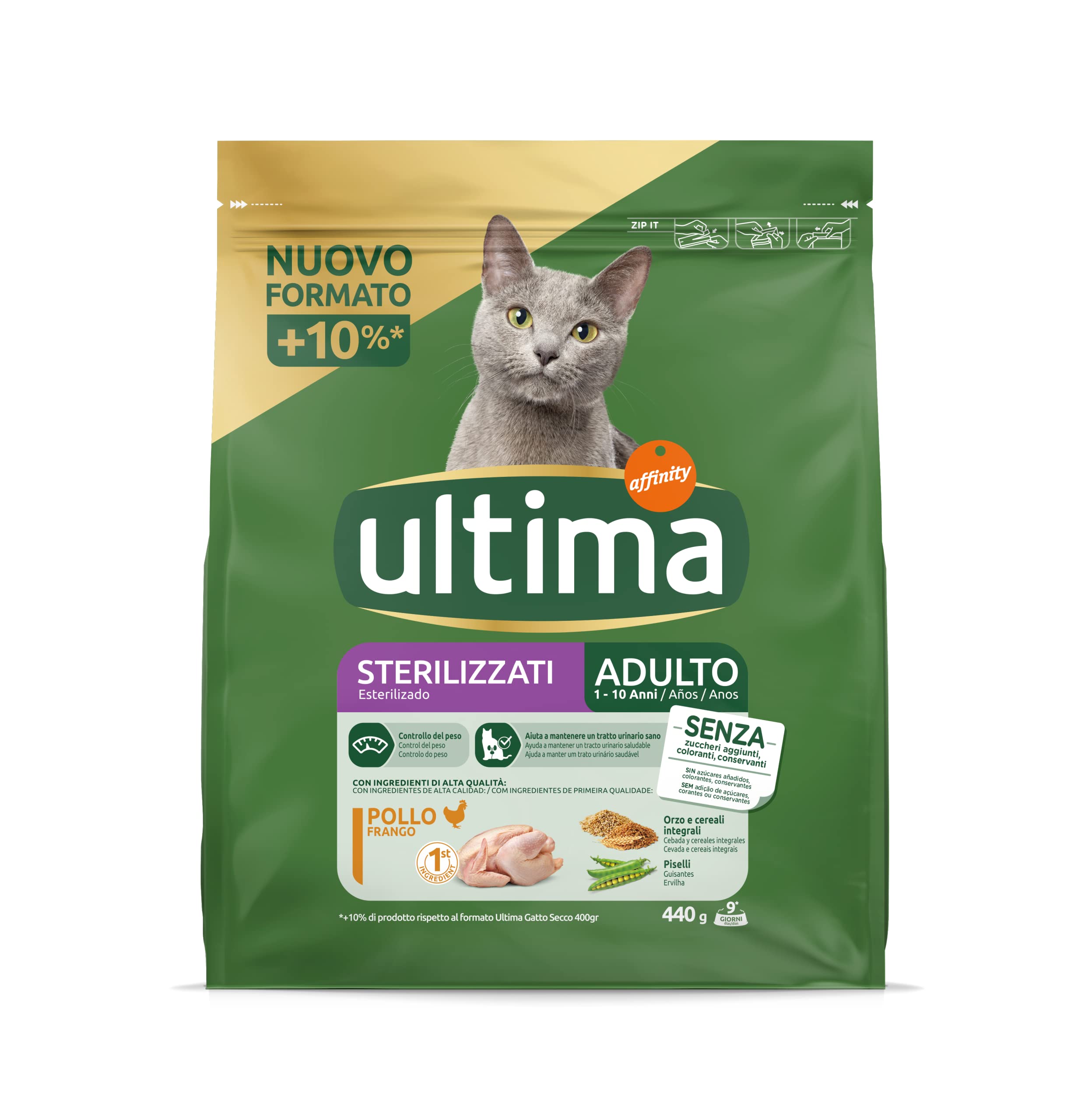Ultima Alimento para Gatos esterilizados Adultos con Pollo, 440 g