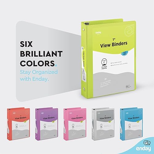 Miniatura 5 de Carpeta de 3 anillos de 1 pulgada, cubierta transparente de 1 pulgada con 2 bolsillos interiores, carpetas de anillos redondos de colores, en gris,