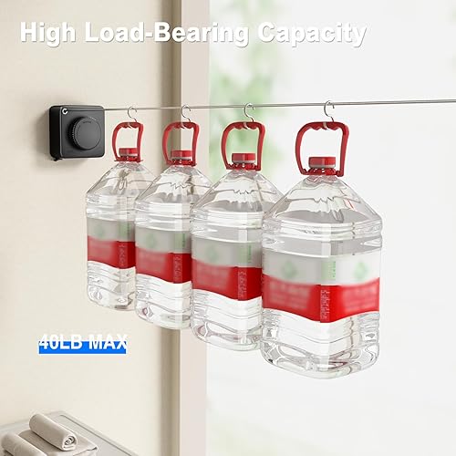 Miniatura 5 de Tendedero retráctil para interiores, línea de ropa para exteriores que no se hunde, línea de ropa resistente para secar la ropa, línea de lavandería