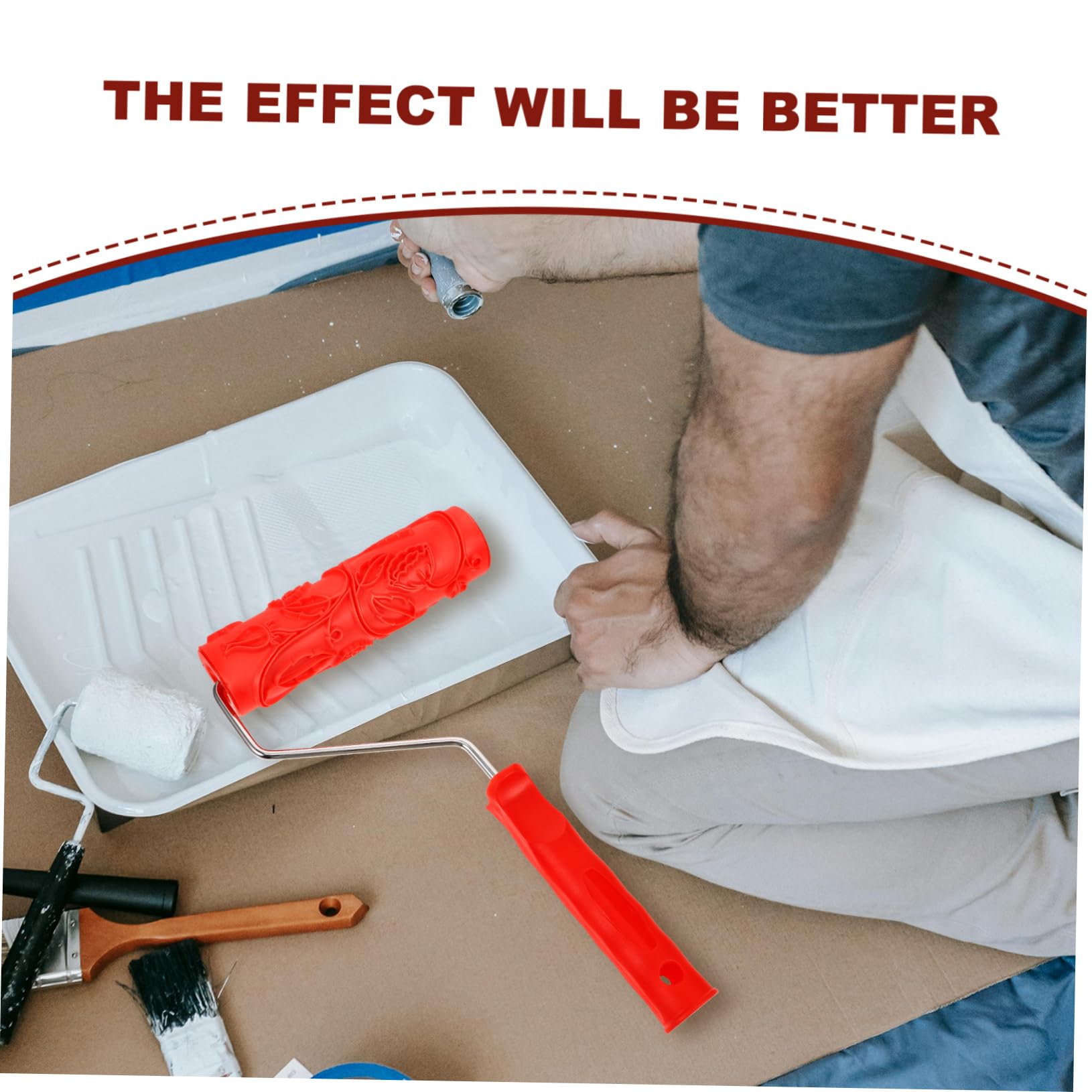 Jojofuny Rouleau Imprimé De 17,8 Cm Pour Décoration Murale Unique, Outil De Texture Murale En Caoutchouc Durable Pour Projets D'art Et Peinture Facile