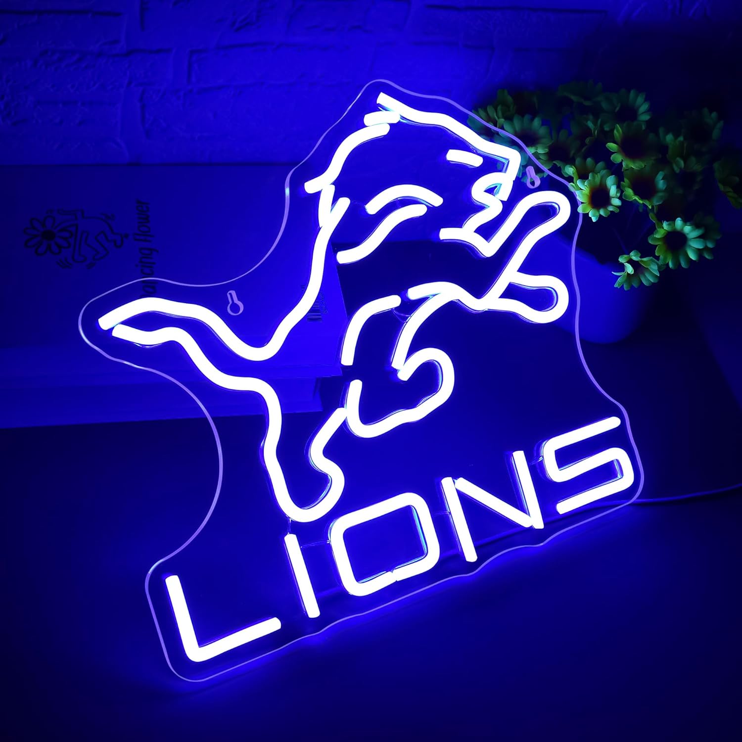 Football Neon Sign for Wall Decor Dimmable Lions LED Light Up Sign Football Sports Room Decor for Boys Bedroom Light Signs for Man Cave Club Gifts for Sports Fans Men Boys Size 14.6 * 13 inch(FMCP102)