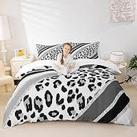 Vista 42 de Juego de funda de edredón para niños con estampado de leopardo, tamaño individual, juego de ropa de cama de moda de piel de guepardo abstracto