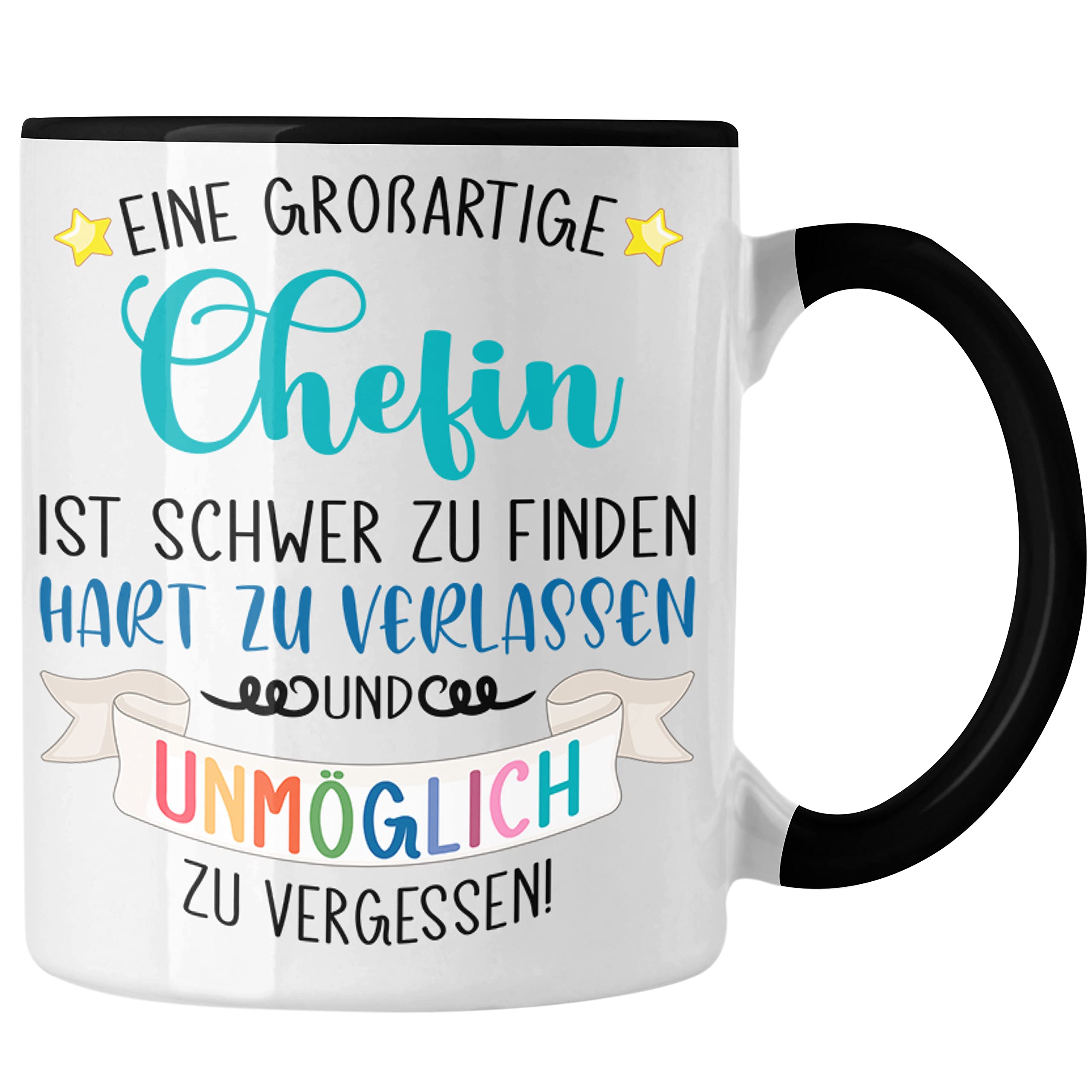 Tasse Für Die Chefin Zum Abschied – Personalisiert Mit Spruch, Beidseitig Bedruckt (Rosa)