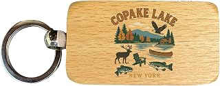 R and R Imports Copake Lake New York Keepsakes Souvenir 2.5x1-Inch Wooden Keychain