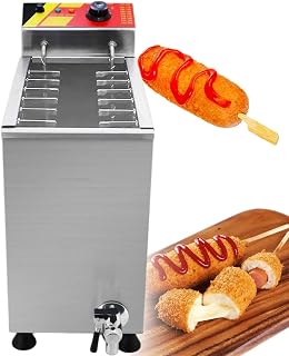 Commercial Cheese Dog Sticks Deep Fryer,for French Fries Onion Rings,3000 W Electric Corndogs Deep Frying Device