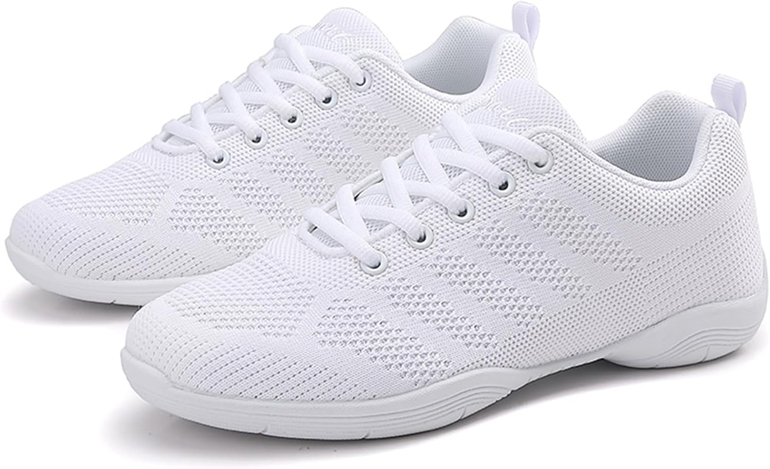 WUIWUIYU Girls White Cheerleading Shoes Breathable Youth Cheer Competition Sneakers Athletic Training Dance Tennis Walking Shoes