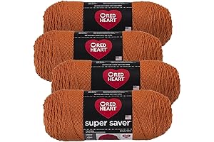 Red Heart Super Saver Yarn (4-Pack, 7oz Skeins, Carrot)