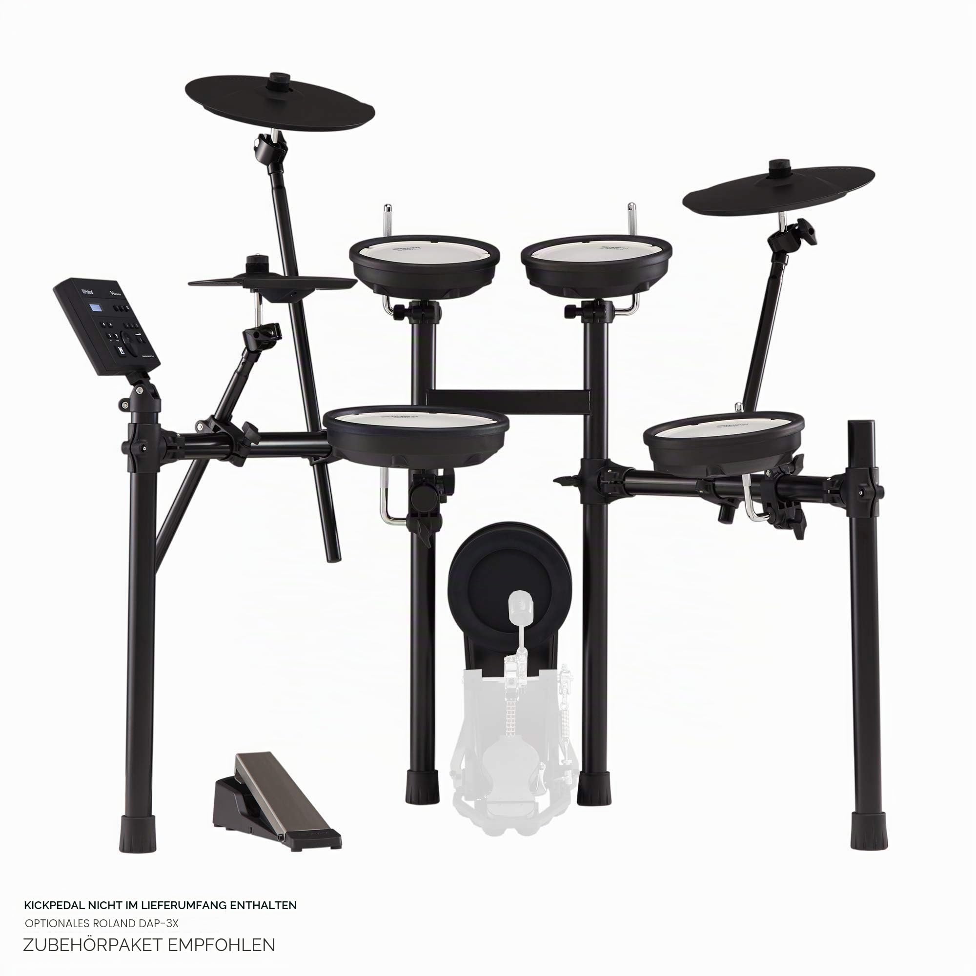 ROLAND TD-07KV Elektronisches Schlagzeug, komplett mit Bluetooth-Technologie für Audio- und MIDI-Streaming, ROLANDs weltberühmten doppellagigen Mesh-Fellen, über 140 verschiedenen Drum-Sounds