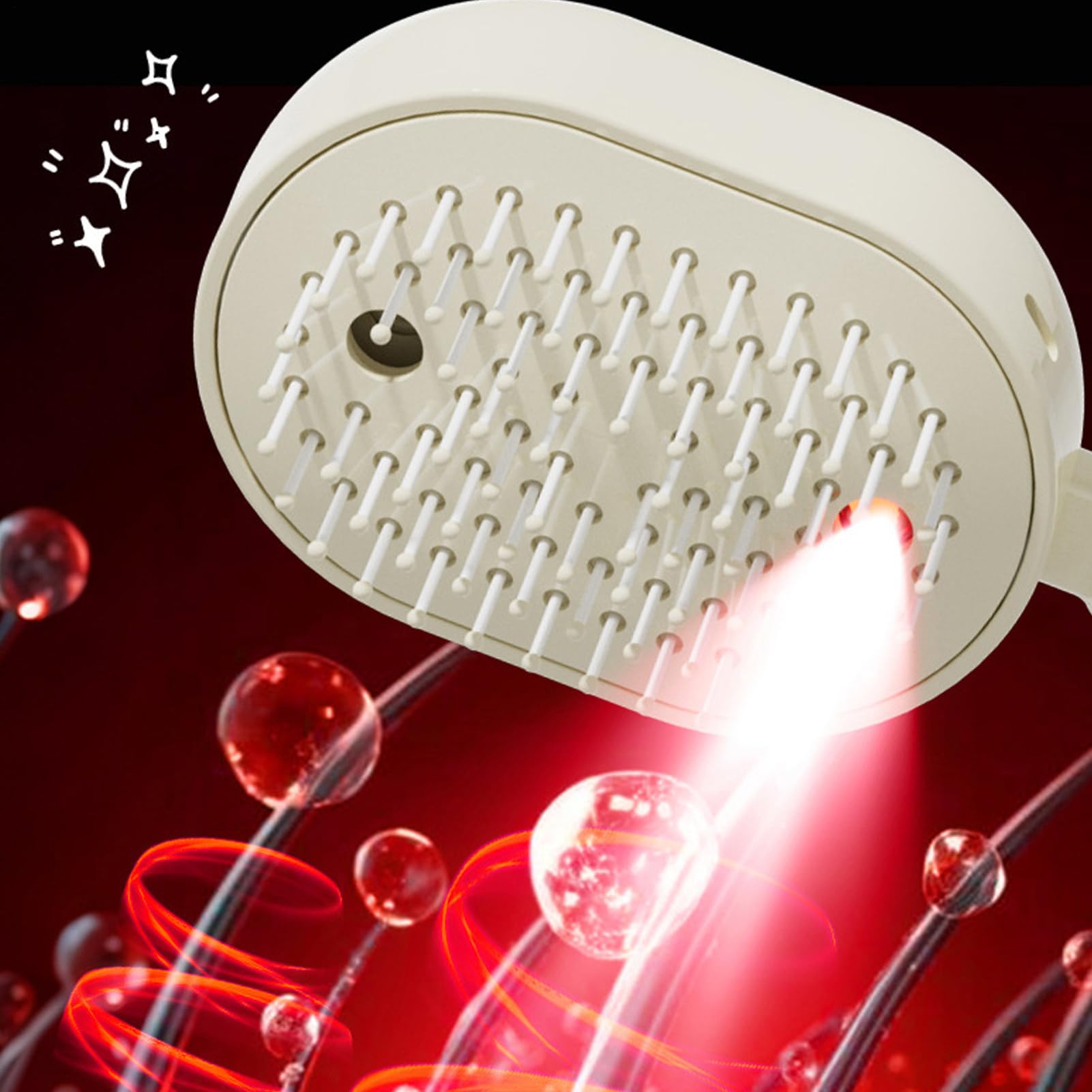Générique Spazzola per capelli bagnati | Massaggio vibrante durante la spazzolatura | Spazzola elettrica per capelli ricci cuscino d'aria luce rossa, per donne e ragazze, spa fatta in casa