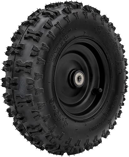 Miniatura 7 de Neumático sin cámara Go Kart 4.10-6 con llanta y rodamientos 6001ZZ de 0.472 in/0.5 pulgadas | Llantas delanteras para Scooter Quad Bikes 4 ruedas