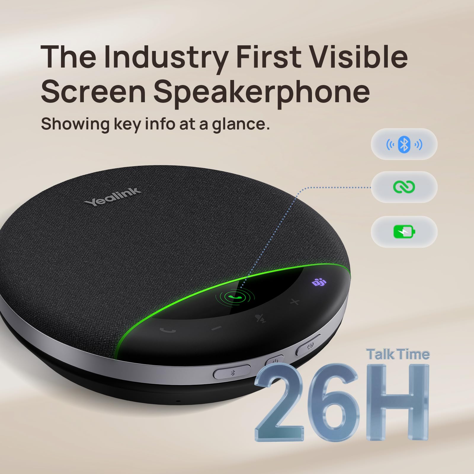 Yealink SP96 Altoparlante Bluetooth per conferenze, altoparlante wireless portatile con portata di 30 m, 6 microfoni ANC, 26 ore di autonomia in conversazione, microfono per conferenze per 12 persone