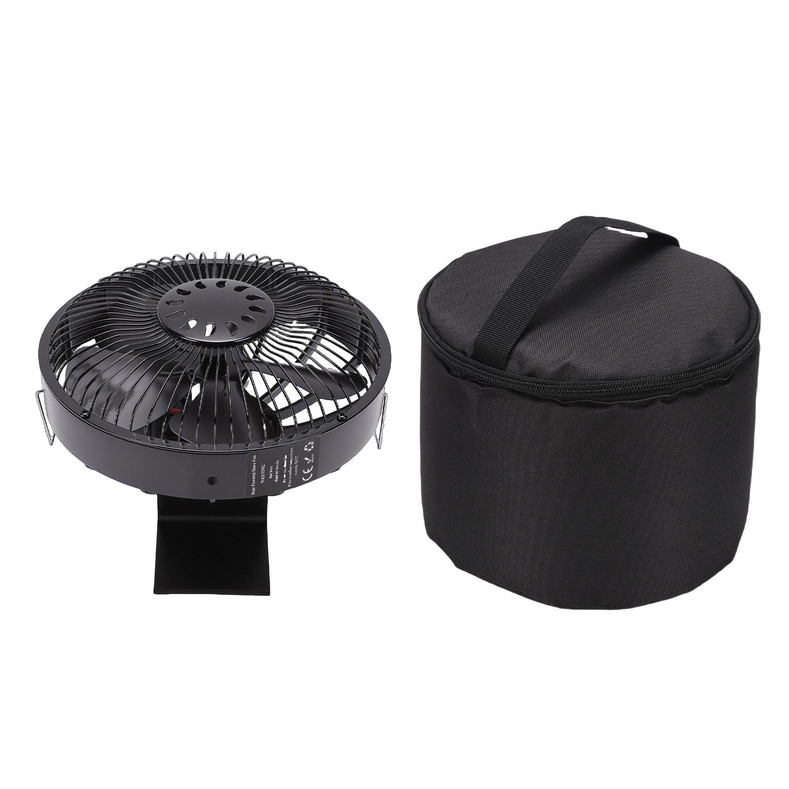 Fockety Ventilador de Estufa de Leña Accionado por Calor, Silencioso, Redondo, de Aleación de Aluminio, Ventilador para Hogar, de Estufa de Leña para Chimenea, de