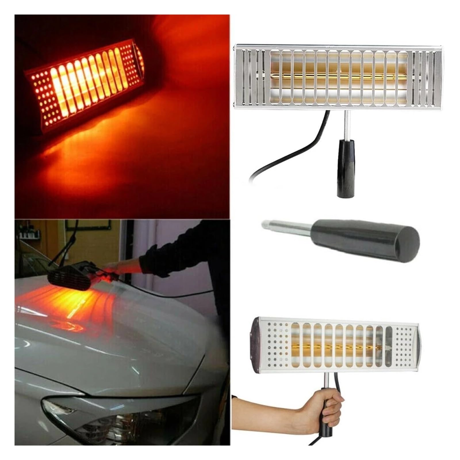 Lampada For Polimerizzazione A Vernice For Auto Portatile Da 1000 W Filtro A Pellicola Solare For Carrozzeria Asciugatura A Spruzzo Riscaldamento A Infrarossi Onda Di Luce Cottura Portatile