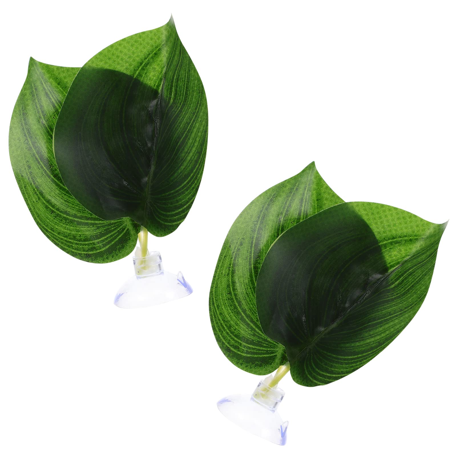 POPETPOP 2Pcs Betta Fish Leaf Hammock Artificial Fish Tank Plants Aquarium Tank Plants with Suction Cup Silk Leaf Hammock Betta Fish Glowing Rocks for Fish Tank Aquarium